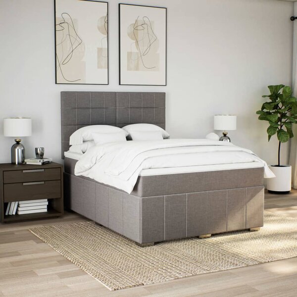 Box spring postel s matrací taupe 140x190 cm textil 3291667