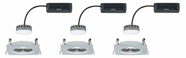 Paulmann vestavné svítidlo LED Coin Slim IP44 hranaté 6,8W hliník 3ks sada stmívatelné 938.95 P 93895