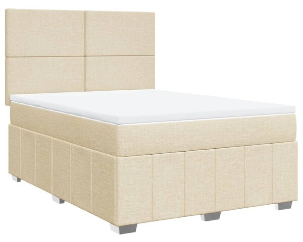 Box spring postel s matrací krémová 140x190 cm textil 3291661
