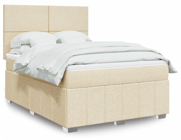 Box spring postel s matrací krémová 140x190 cm textil 3291661