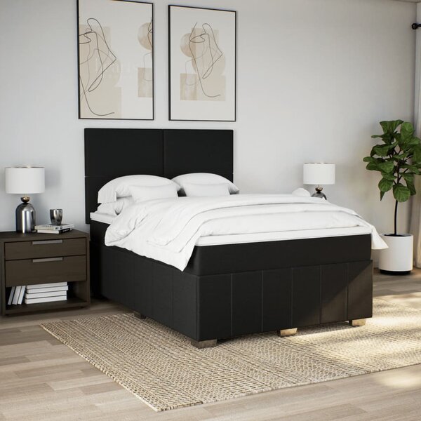 Box spring postel s matrací černá 140 x 190 cm textil 3291658