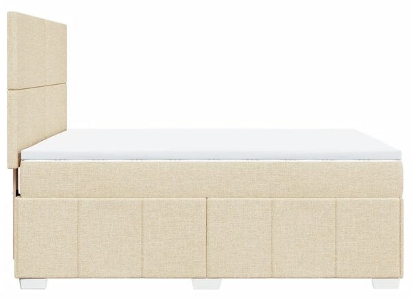 Box spring postel s matrací krémová 140x190 cm textil 3291661