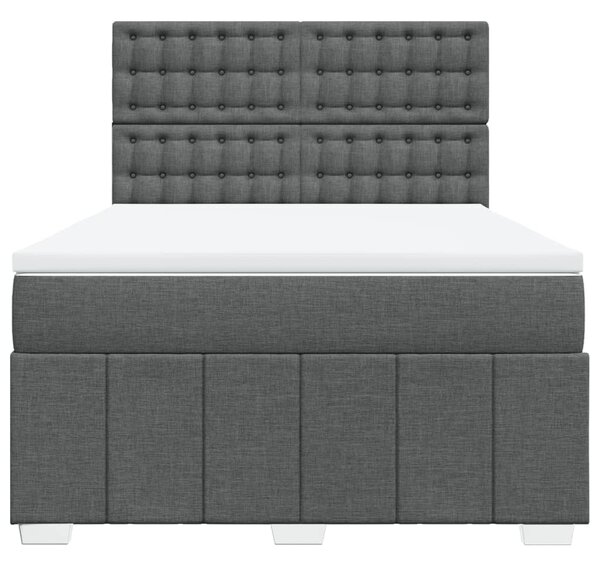 Box spring postel s matrací tmavě šedý 140 x 190 cm textil 3291678