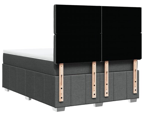 Box spring postel s matrací tmavě šedý 140 x 190 cm textil 3291678