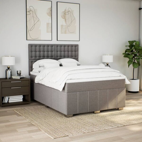 Box spring postel s matrací taupe 140x190 cm textil 3291681