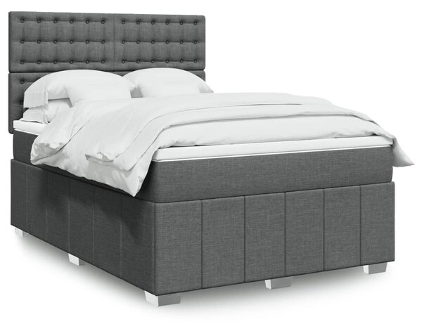 Box spring postel s matrací tmavě šedý 140 x 190 cm textil 3291678