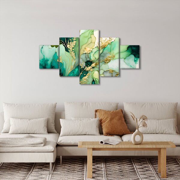 Obraz - Zelená abstrakce (125x70 cm)