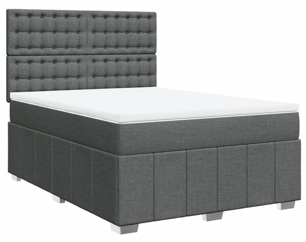 Box spring postel s matrací tmavě šedý 140 x 190 cm textil 3291678