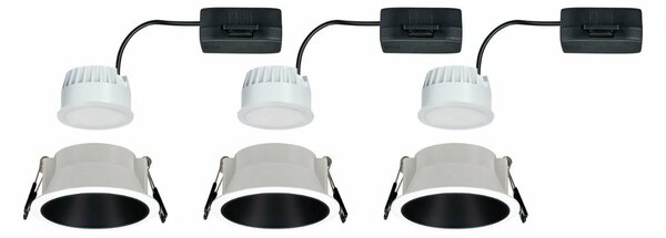 PAULMANN Vestavné svítidlo LED Cole 3x6,5W bílá/černá mat 3-krokové-stmívatelné 2700K teplá bílá 934.02