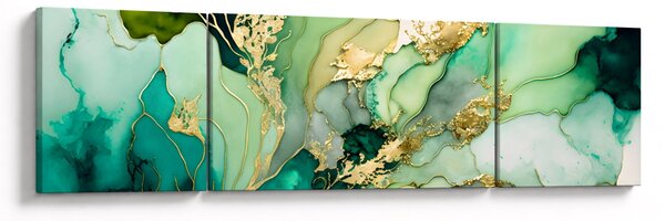 Obraz - Zelená abstrakce (170x50 cm)
