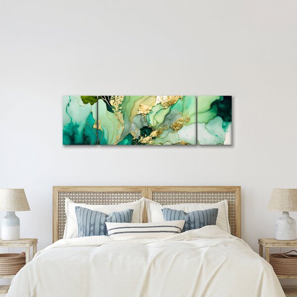 Obraz - Zelená abstrakce (170x50 cm)