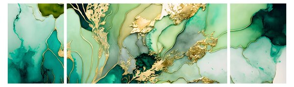 Obraz - Zelená abstrakce (170x50 cm)