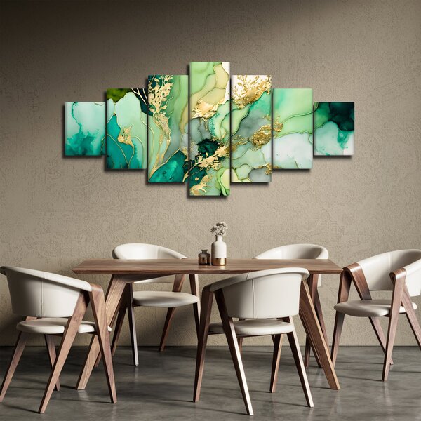 Obraz - Zelená abstrakce (210x100 cm)