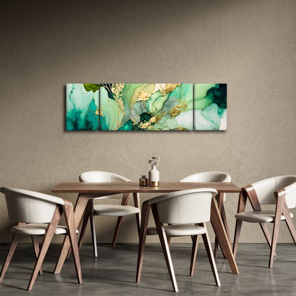 Obraz - Zelená abstrakce (170x50 cm)