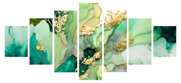 Obraz - Zelená abstrakce (210x100 cm)