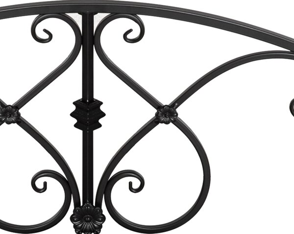 Zahradní most Outsunny z kovu s bočními zábradlím, starožitný styl, maximální nosnost 150 kg, rozměry 102 x 48 x 49 cm, černý | Aosom