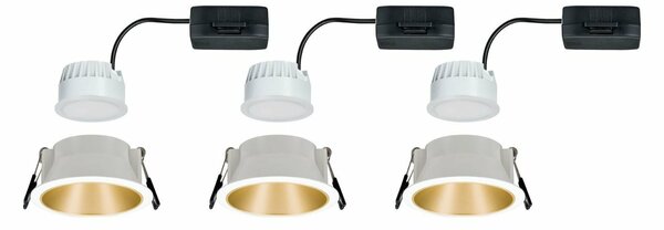PAULMANN Vestavné svítidlo LED Cole 3x6,5W bílá/zlatá mat 3-krokové-stmívatelné 2700K teplá bílá 934.06