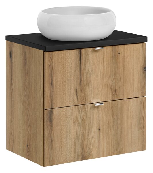 Comad Koupelnová skříňka s deskovým umyvadlem set Nova Oak II. 60 dub coast evoke/černá