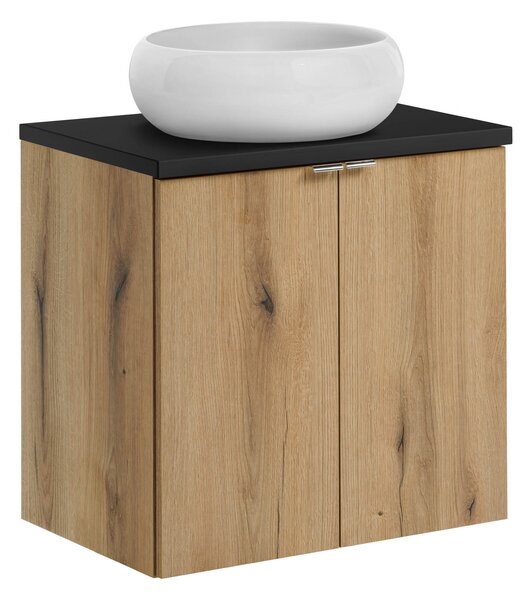 Comad Koupelnová skříňka s deskovým umyvadlem set Nova Oak 60 dub coast evoke/černá