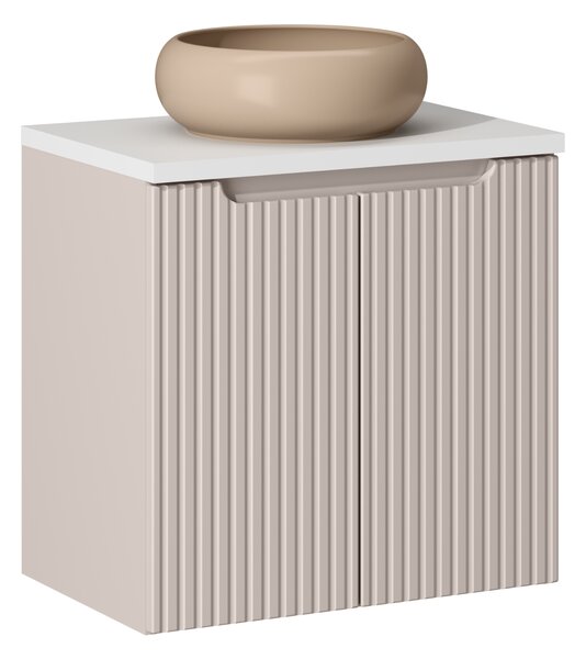 Comad Koupelnová skříňka s deskovým umyvadlem Nova Cashmere II. 60 kašmír/bílá