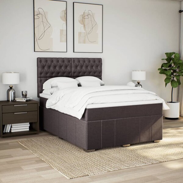 Box spring postel s matrací tmavě hnědá 140x200 cm textil 3291701
