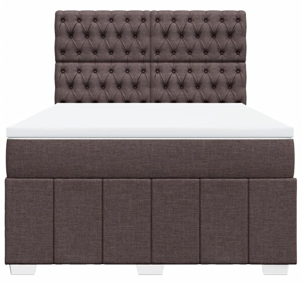 Box spring postel s matrací tmavě hnědá 140x200 cm textil 3291701