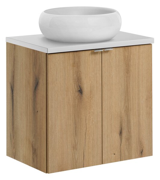 Comad Koupelnová skříňka s deskovým umyvadlem set Nova Oak 60 dub coast evoke/bílá