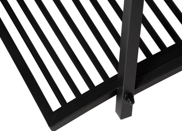 Zahradní most Outsunny z kovu s bočními zábradlím, starožitný styl, maximální nosnost 150 kg, rozměry 102 x 48 x 49 cm, černý | Aosom
