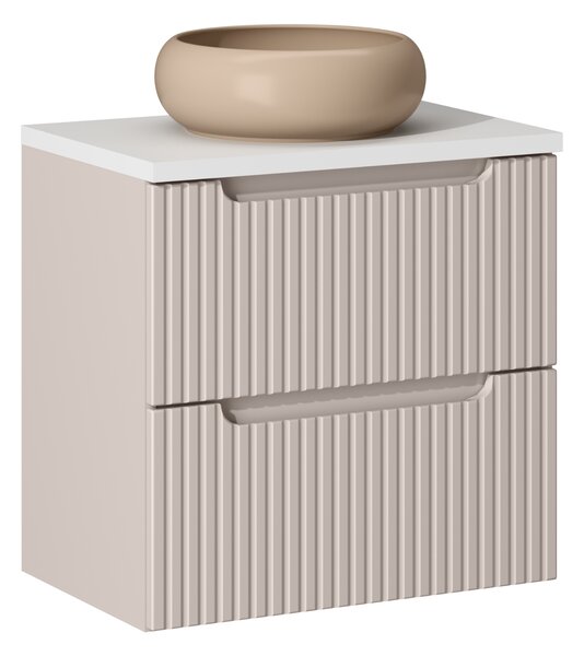 Comad Koupelnová skříňka s deskovým umyvadlem Nova Cashmere 60 kašmír/bílá