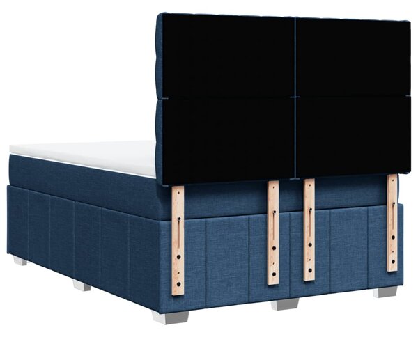 Box spring postel s matrací modrá 140x200 cm textil 3291704