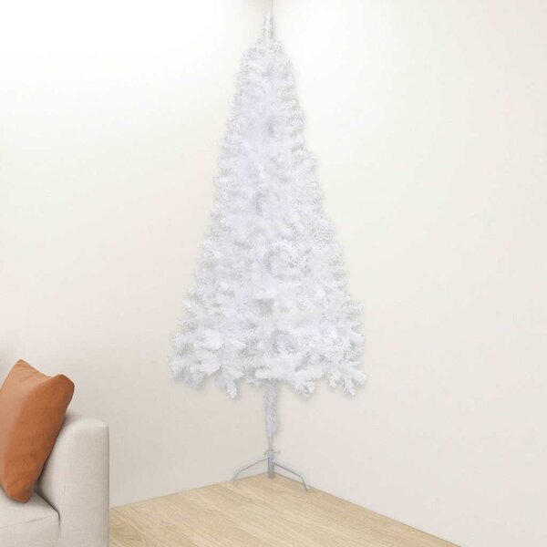 Rohový umělý vánoční stromek bílý 240 cm PVC 329171