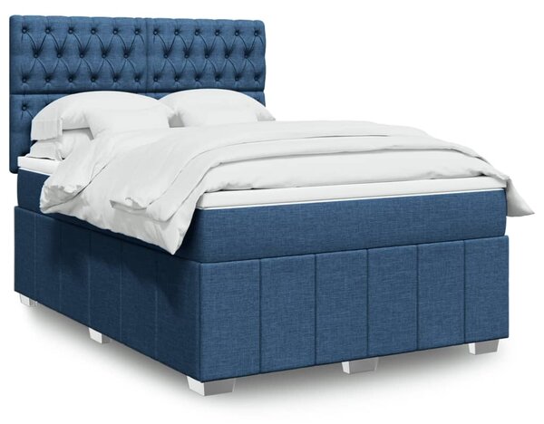 Box spring postel s matrací modrá 140x200 cm textil 3291704