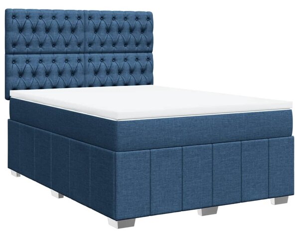 Box spring postel s matrací modrá 140x200 cm textil 3291704