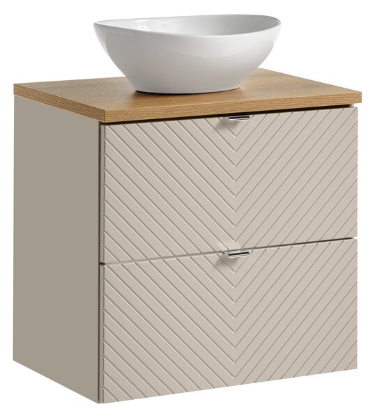 Comad Koupelnová skříňka s deskovým umyvadlem Viva Cashmere II. 60 kašmír/dub coast evoke