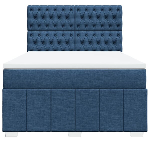 Box spring postel s matrací modrá 140x200 cm textil 3291704