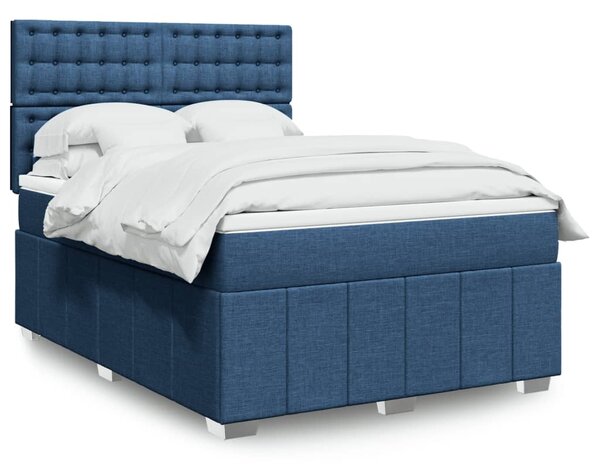 Box spring postel s matrací modrá 140x200 cm textil 3291711