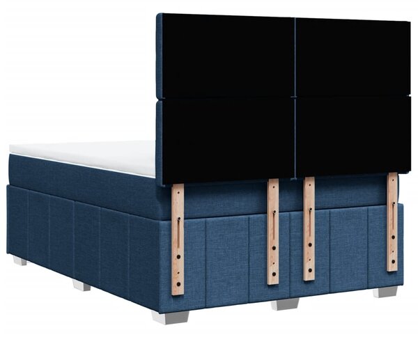 Box spring postel s matrací modrá 140x200 cm textil 3291711