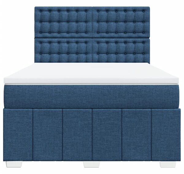 Box spring postel s matrací modrá 140x200 cm textil 3291711
