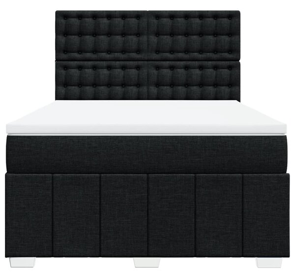 Box spring postel s matrací černá 160x200 cm textil 3291735