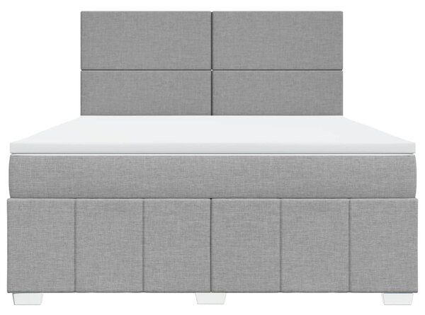 Box spring postel s matrací světle šedá 180 x 200 cm textil 3291740