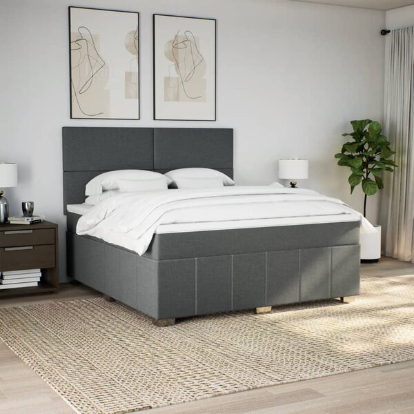 Box spring postel s matrací tmavě šedá 180x200 cm textil 3291741