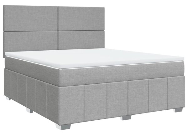 Box spring postel s matrací světle šedá 180 x 200 cm textil 3291740