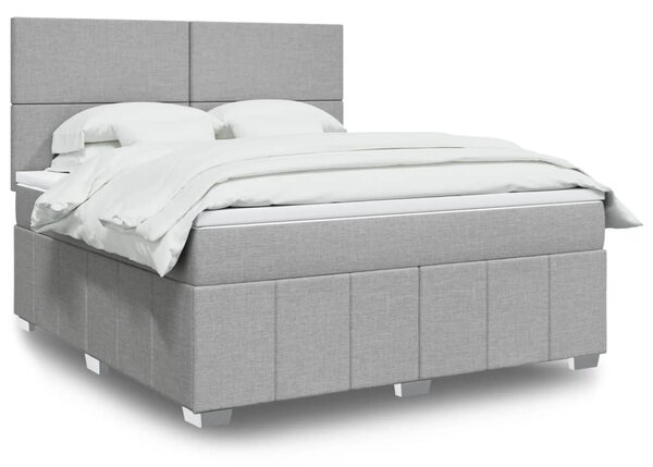 Box spring postel s matrací světle šedá 180 x 200 cm textil 3291740