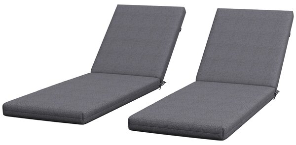 Outsunny Sada 2 polstrů na sluneční lehátko s upevňovacími pásy do zahrady - 190,5L x 58,4W x 7H cm šedá | Aosom