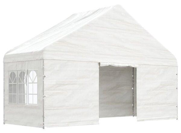 Altán se střechou bílý 5,88 x 2,23 x 3,75 m polyethylen