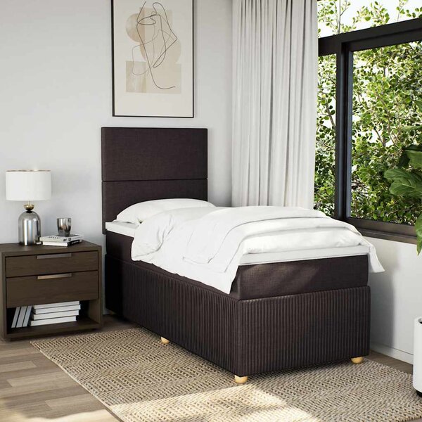 Box spring postel s matrací tmavě hnědá 80x200 cm textil 3291879