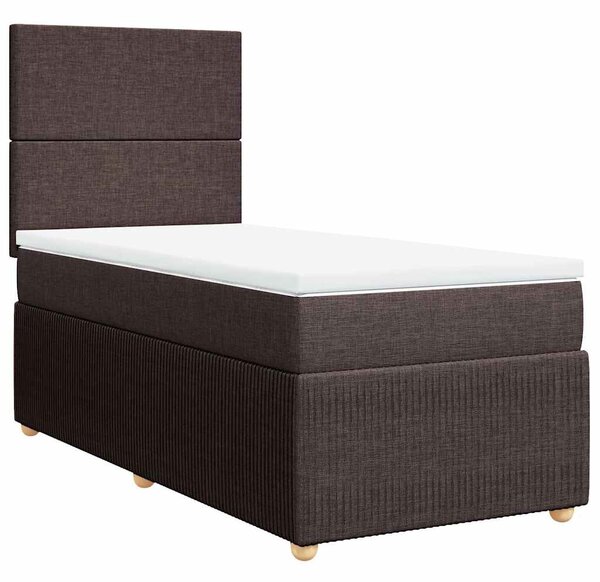 Box spring postel s matrací tmavě hnědá 80x200 cm textil 3291879