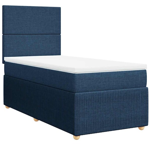 Box spring postel s matrací modrá 90x190 cm textil 3294210