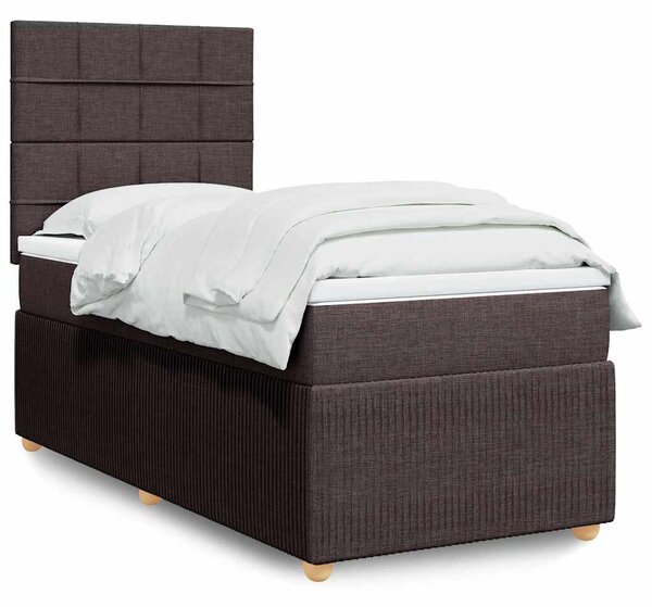 Box spring postel s matrací tmavě hnědá 80x200 cm textil 3291886