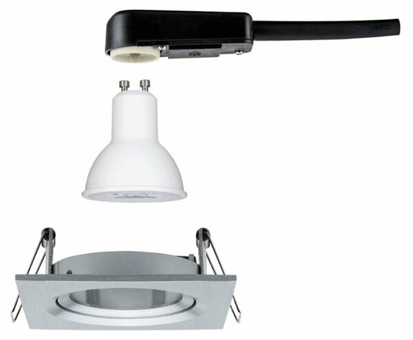 PAULMANN Vestavné svítidlo LED Nova hranaté 1x6,5W GU10 hliník broušený výklopné 3-krokové-stmívatelné 934.73 P 93473
